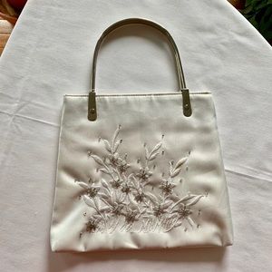 Off-white embroidered evening bag